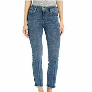 DL1961 Mara High Rise Straight Ankle Raw Hem Clark